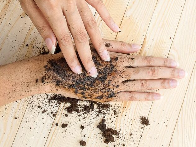 Salt and coffee hand soap