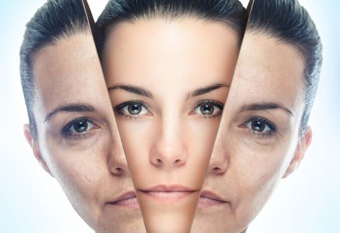 The process of eliminating age-related changes in facial skin